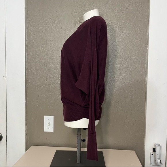 AllSaints Burgundy Dolman Sleeve Sweater Women’s Size M 3/4 Sleeve - Picture 3 of 10